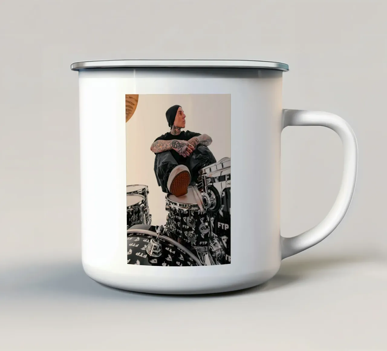 Travis Barker Blink 182 tazza in smalto da Musadad Shop