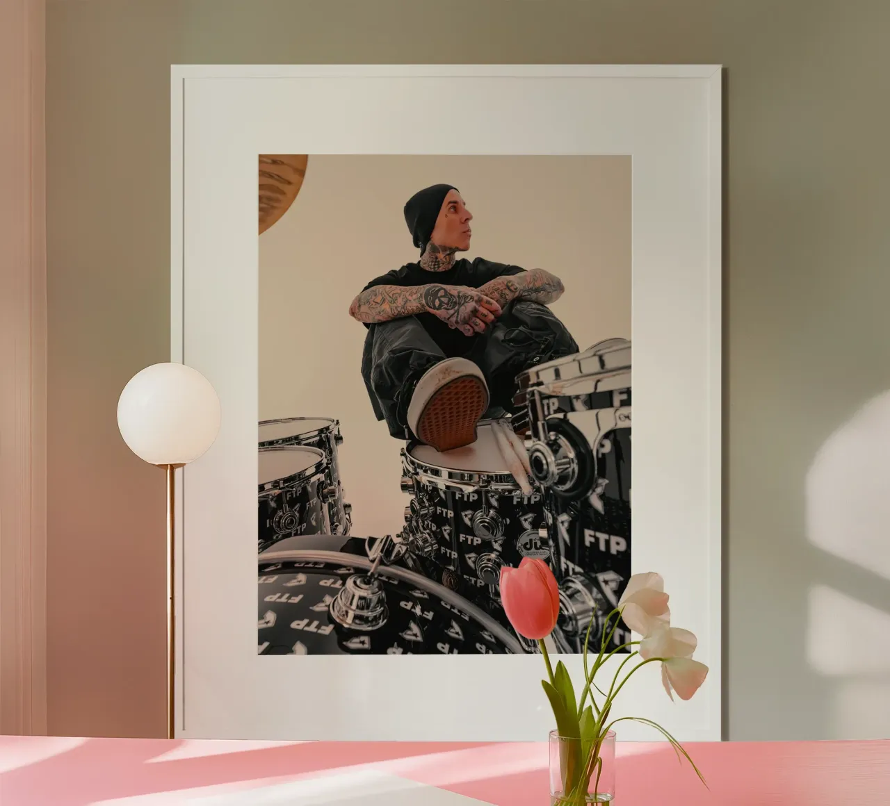 Travis Barker Blink 182 poster with aluminum frame by Musadad Shop