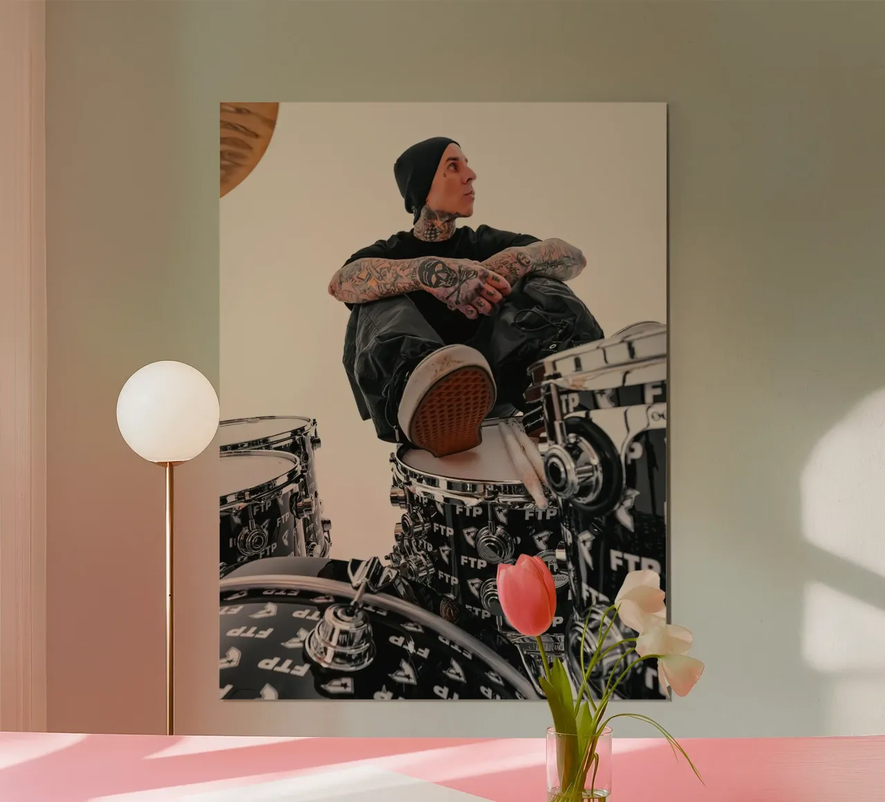 Travis Barker Blink 182 poster with aluminum frame by Musadad Shop