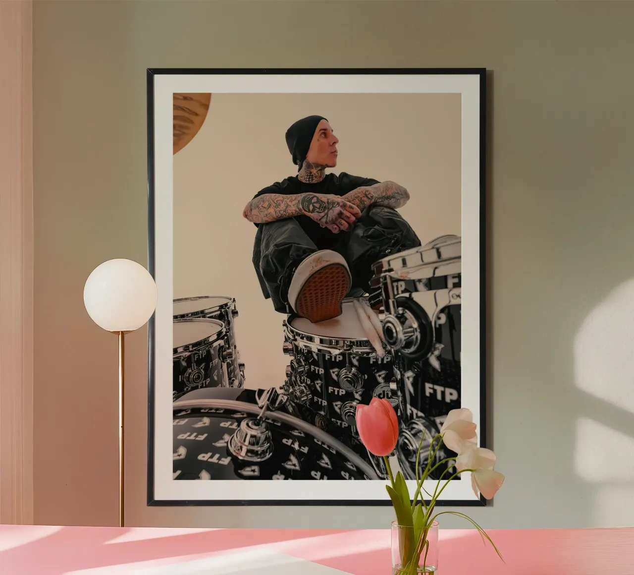 Travis Barker Blink 182 poster with aluminum frame by Musadad Shop