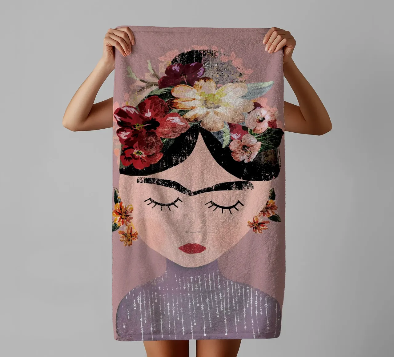 Frida (Pastel) towel by treechild