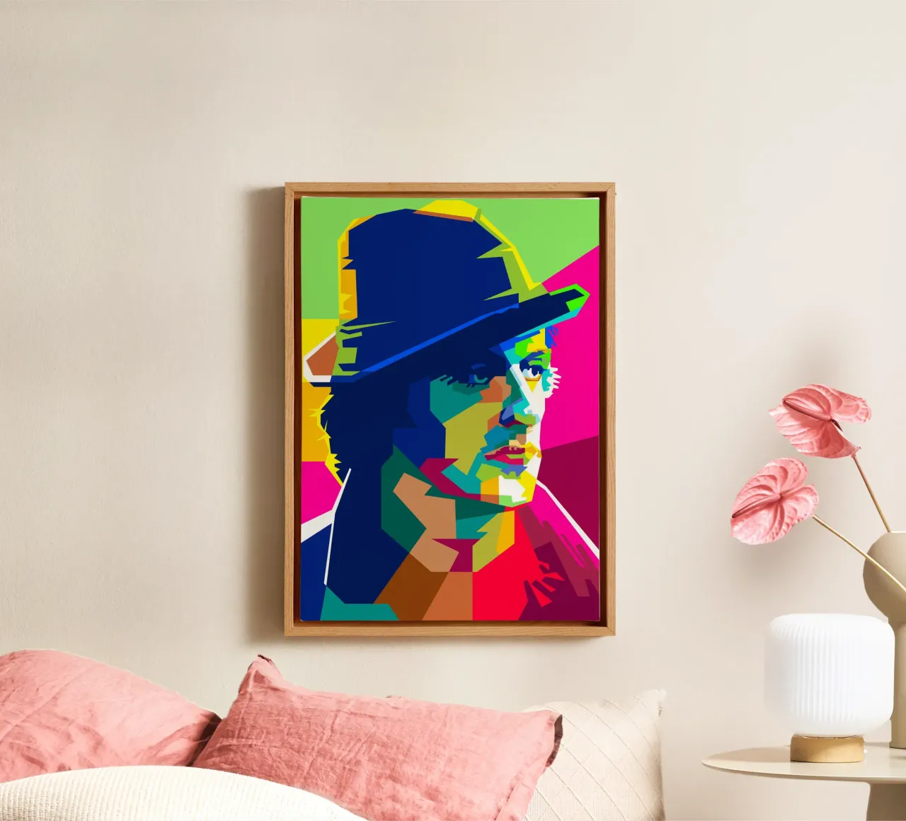 Sylvester Stallone Movie Actor Art WPAP canvas with Floater frame by Artkreator
