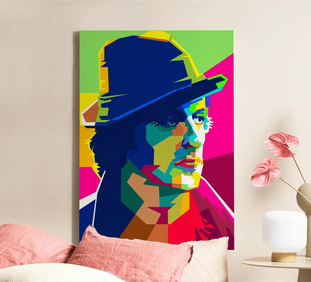 Sylvester Stallone Movie Actor Art WPAP canvas with Floater frame by Artkreator