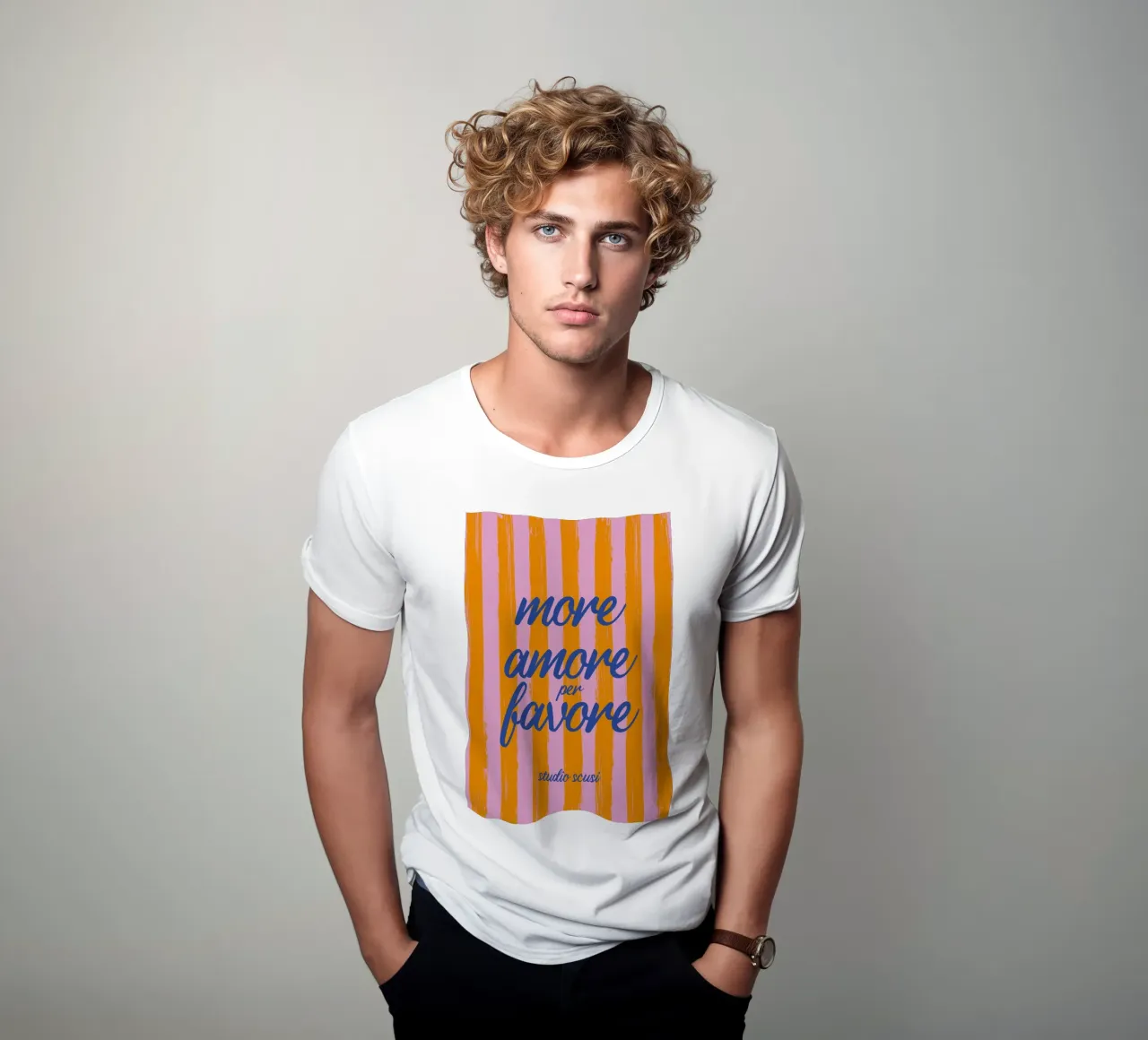 More Amore Per Favore - A Strisce t-shirt da studio scusi