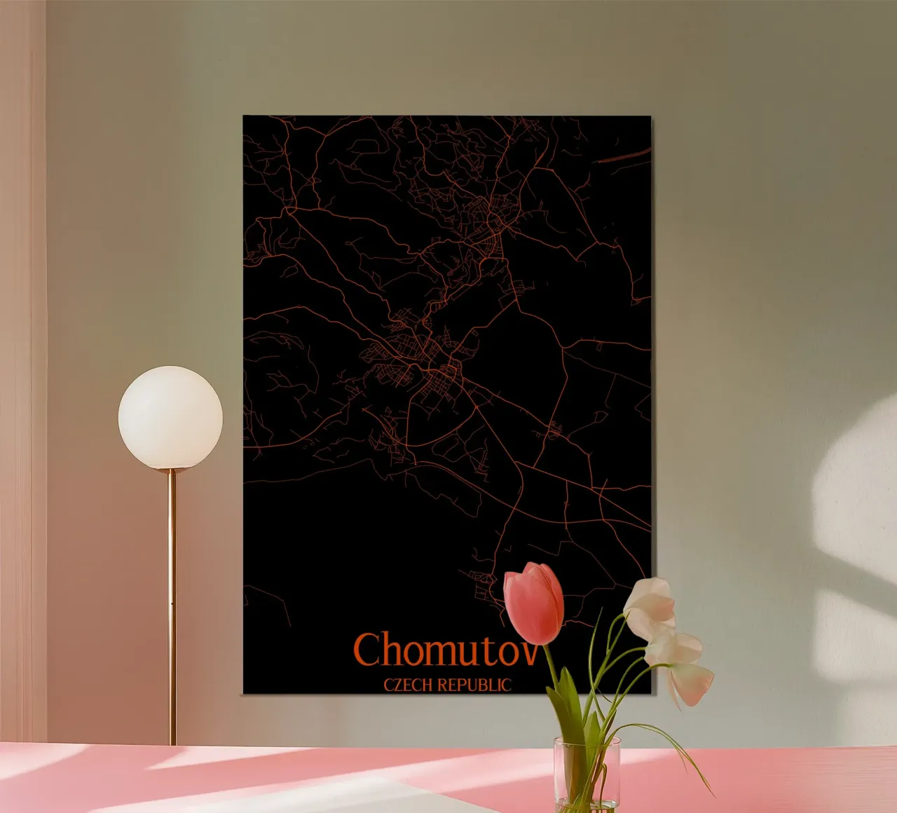 Chomutov poster con telaio in alluminio da MiMap