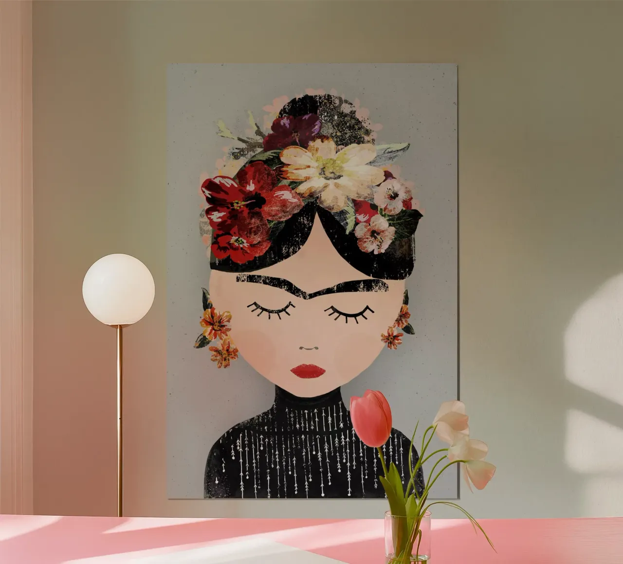 Frida (Special Edition Gray) poster met kunststof frame van treechild