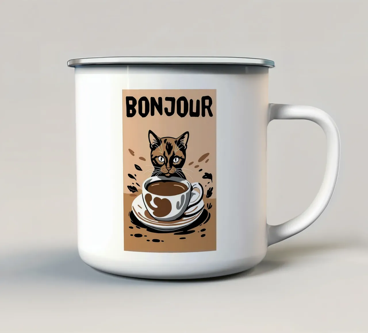 Caffè Bonjour tazza in smalto da Arjun