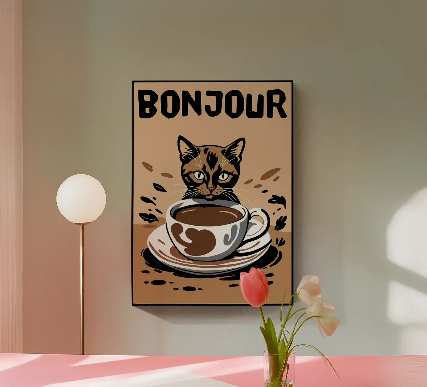 Bonjour Kaffee Acryl-Glas von Arjun