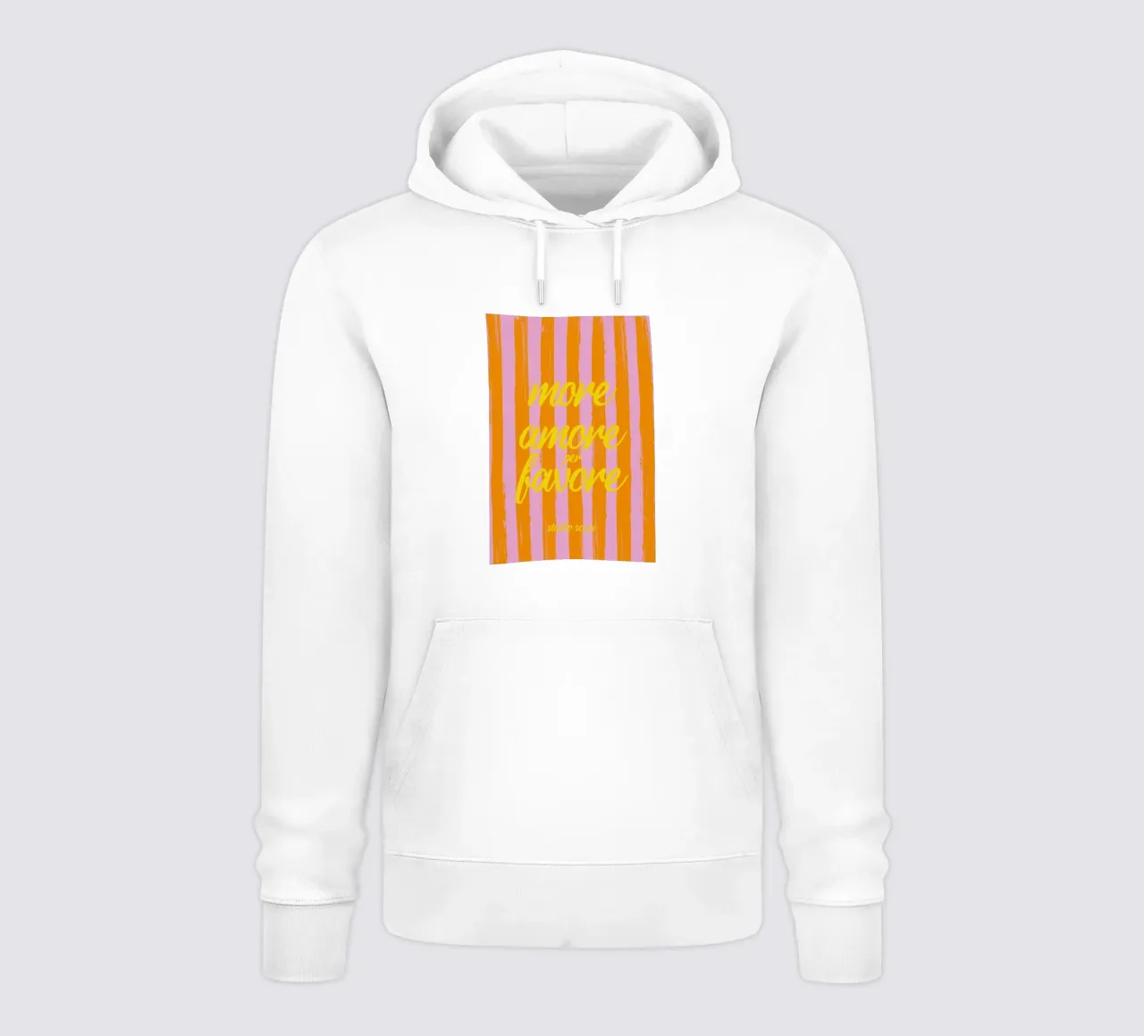 More Amore Per Favore - A Strisce Giallo felpa con cappuccio da studio scusi