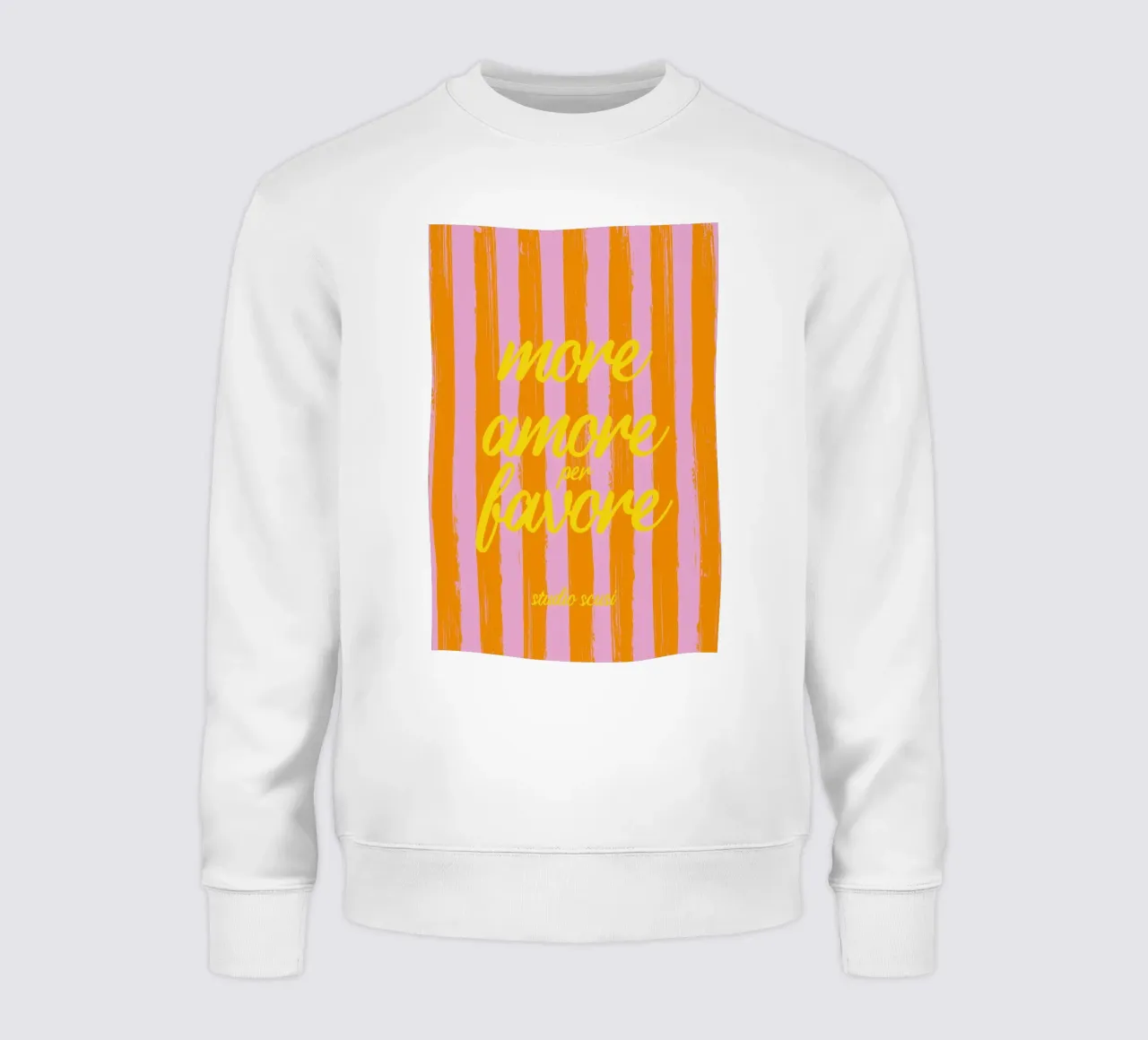 More Amore Per Favore - A Strisce Giallo felpa da studio scusi