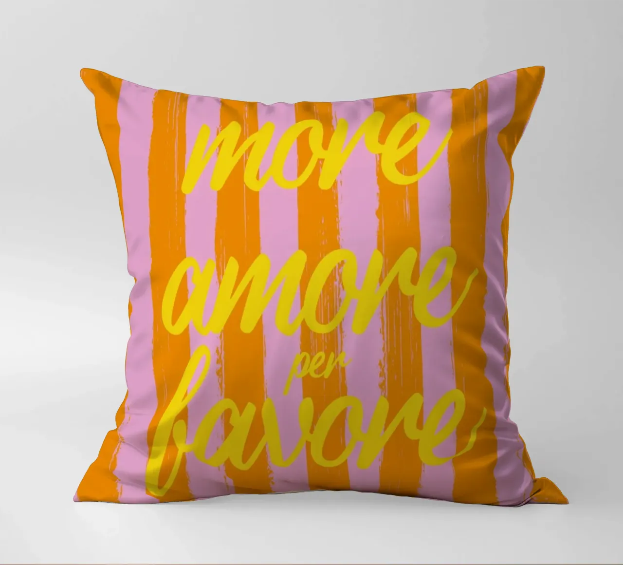 More Amore Per Favore - A Strisce Giallo cuscino da studio scusi