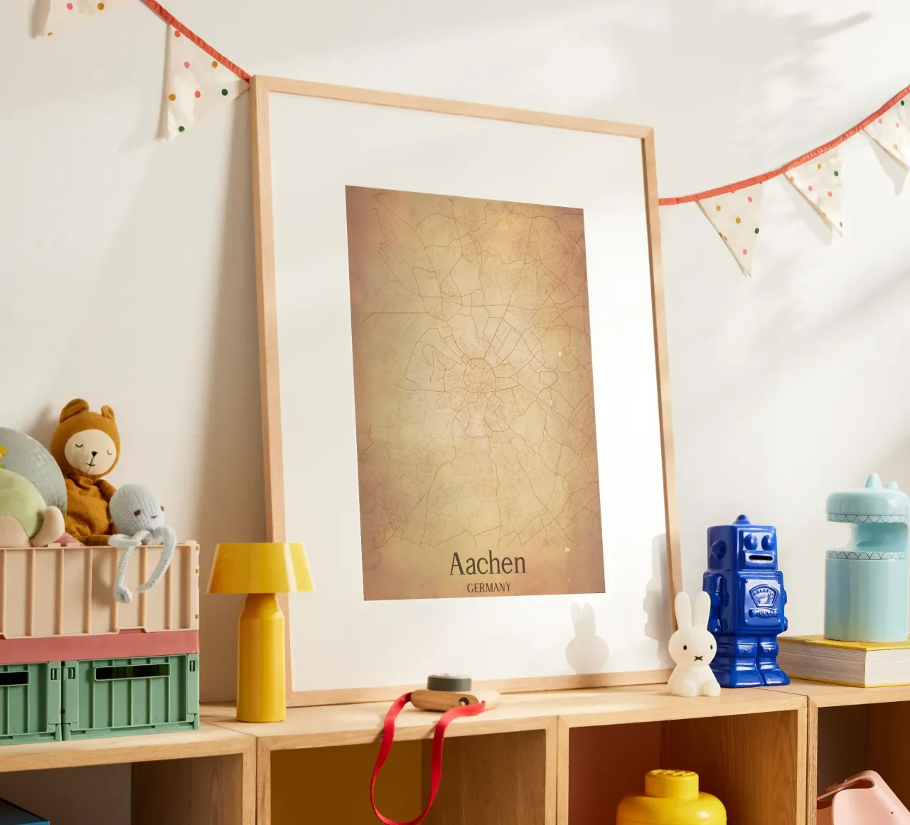 Aachen GERMANY poster con telaio in legno da WorldPrint