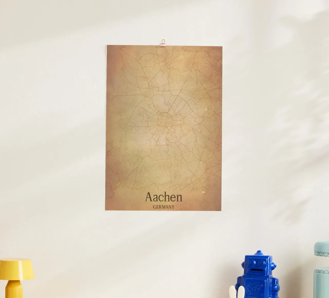 Aachen GERMANY poster con telaio in legno da WorldPrint
