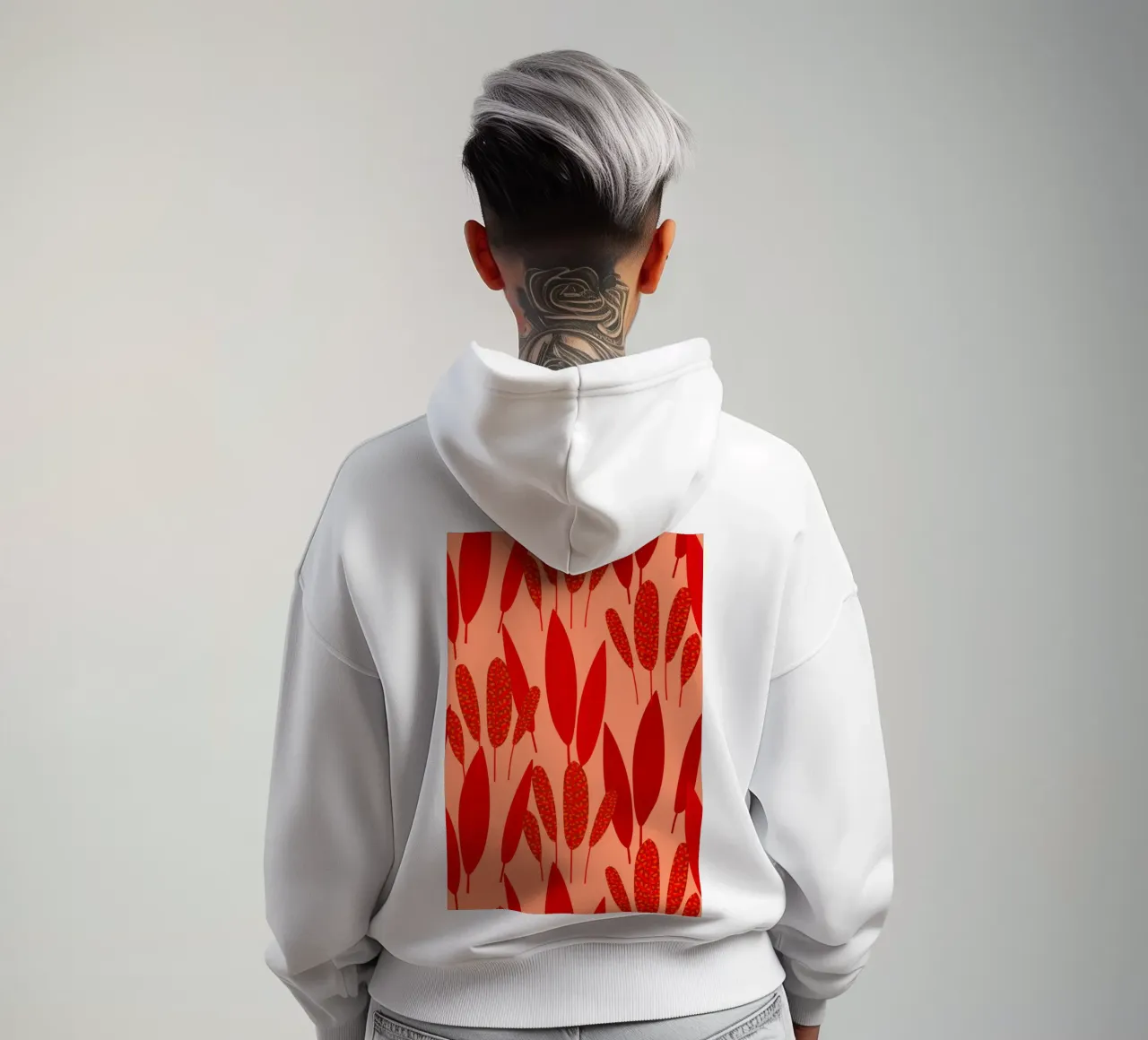 Neo Tropical Rosso mattone felpa con cappuccio da SilverPegasus