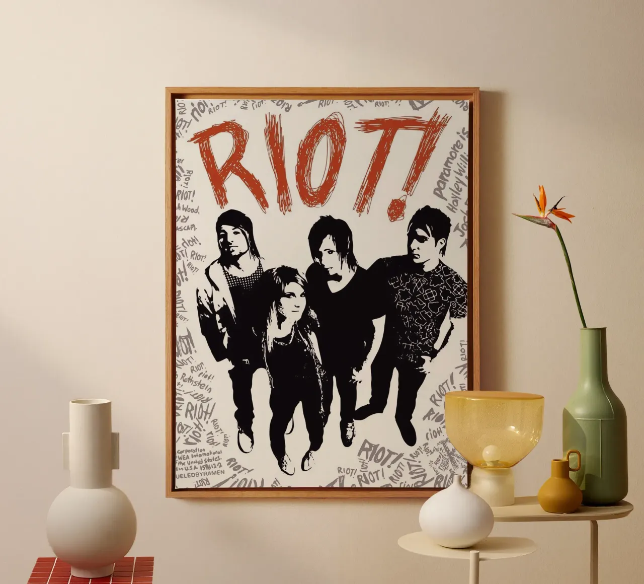 Paramore Riot canvas met Baklijst van Musadad Shop
