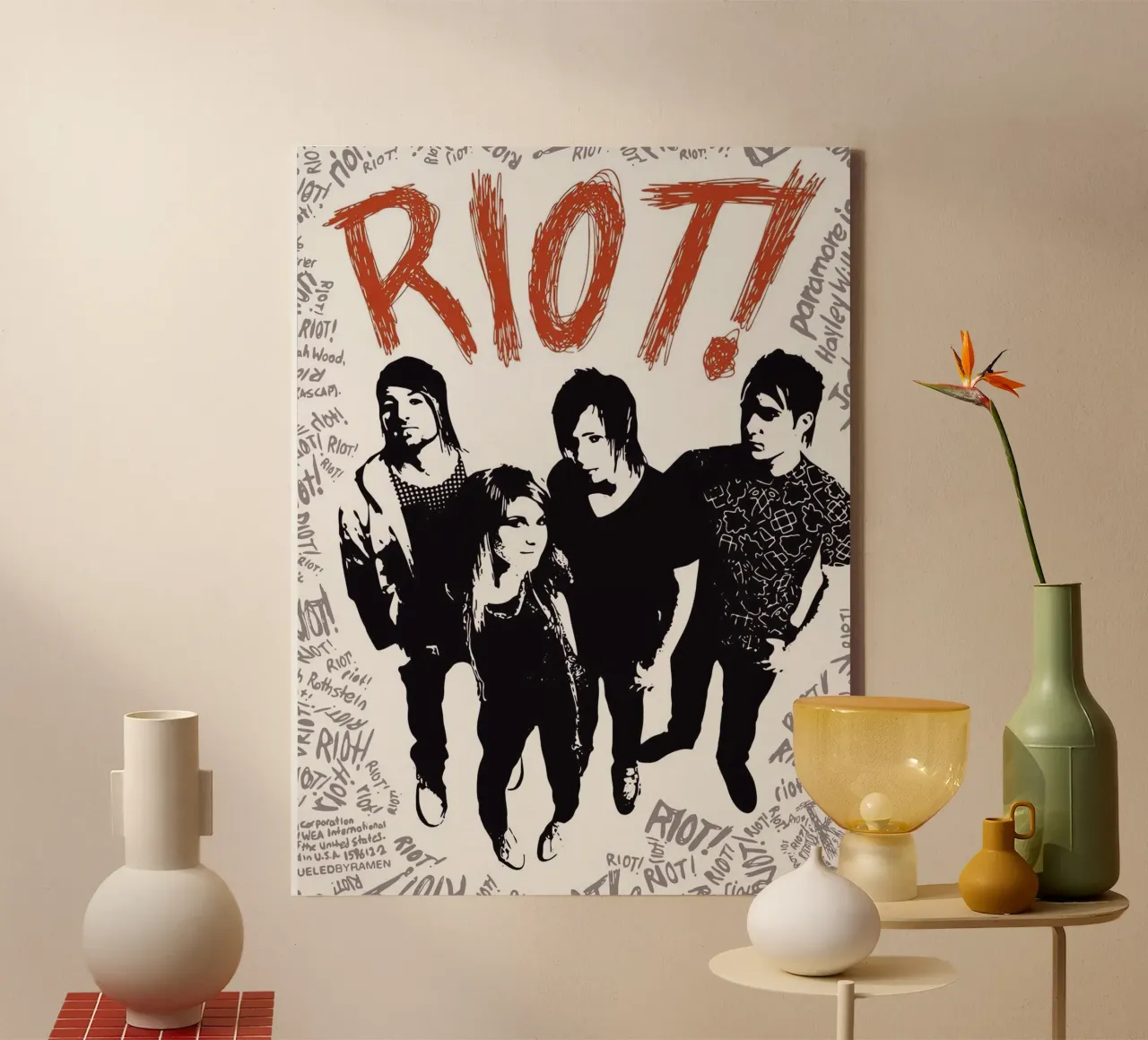Paramore Riot canvas met Baklijst van Musadad Shop