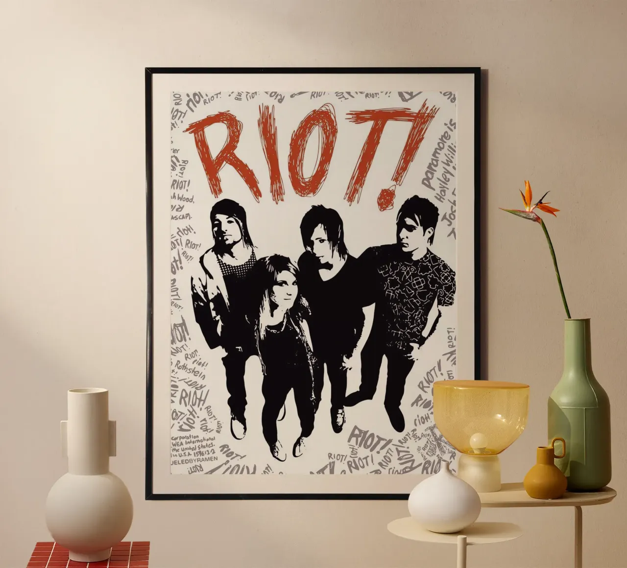 Paramore Riot poster con telaio in alluminio da Musadad Shop