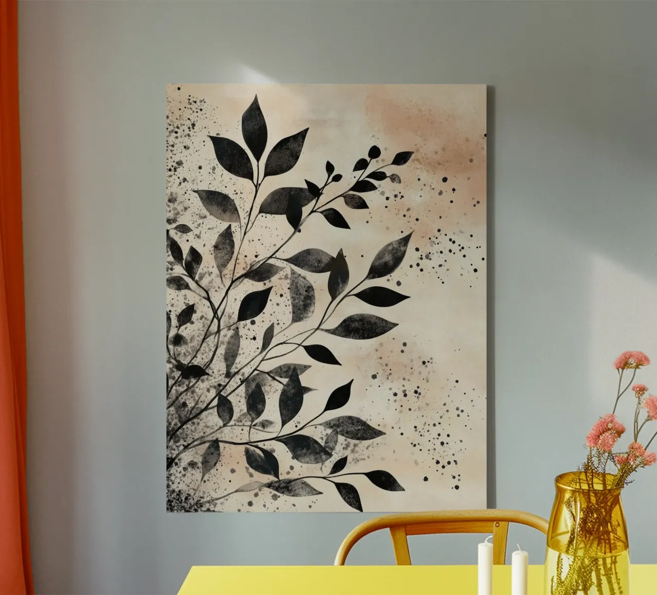 Shadowed Branches canvas with Floater frame by Seed & Signal