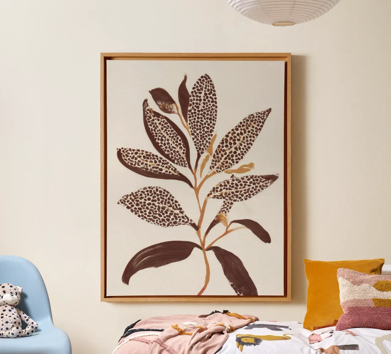 Foglie maculate tela con Cornice a cassetta da Seed & Signal