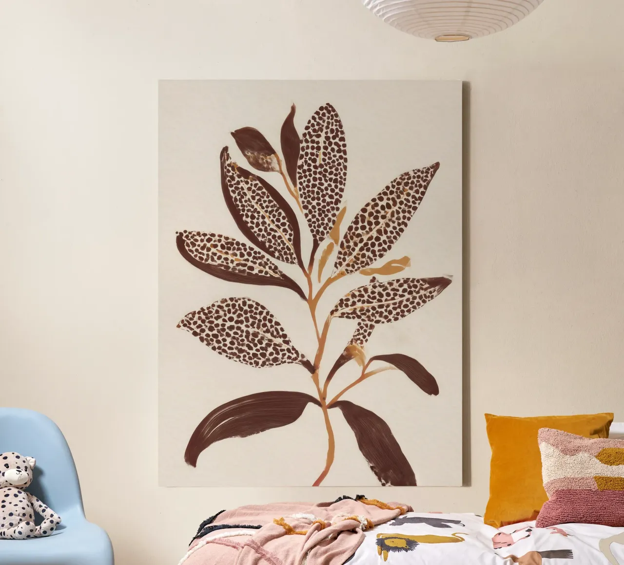 Foglie maculate tela con Cornice a cassetta da Seed & Signal