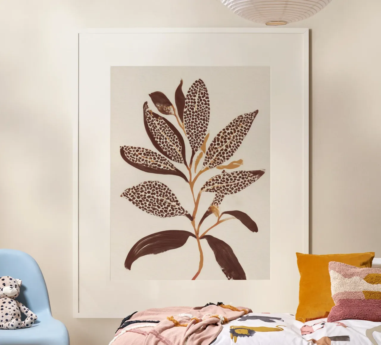 Foglie maculate poster con telaio in alluminio da Seed & Signal