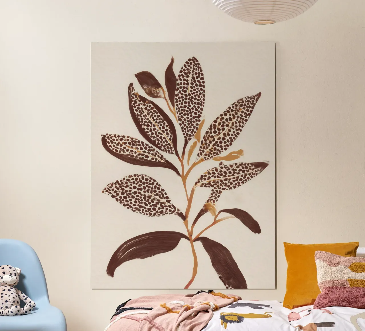 Foglie maculate poster con telaio in alluminio da Seed & Signal