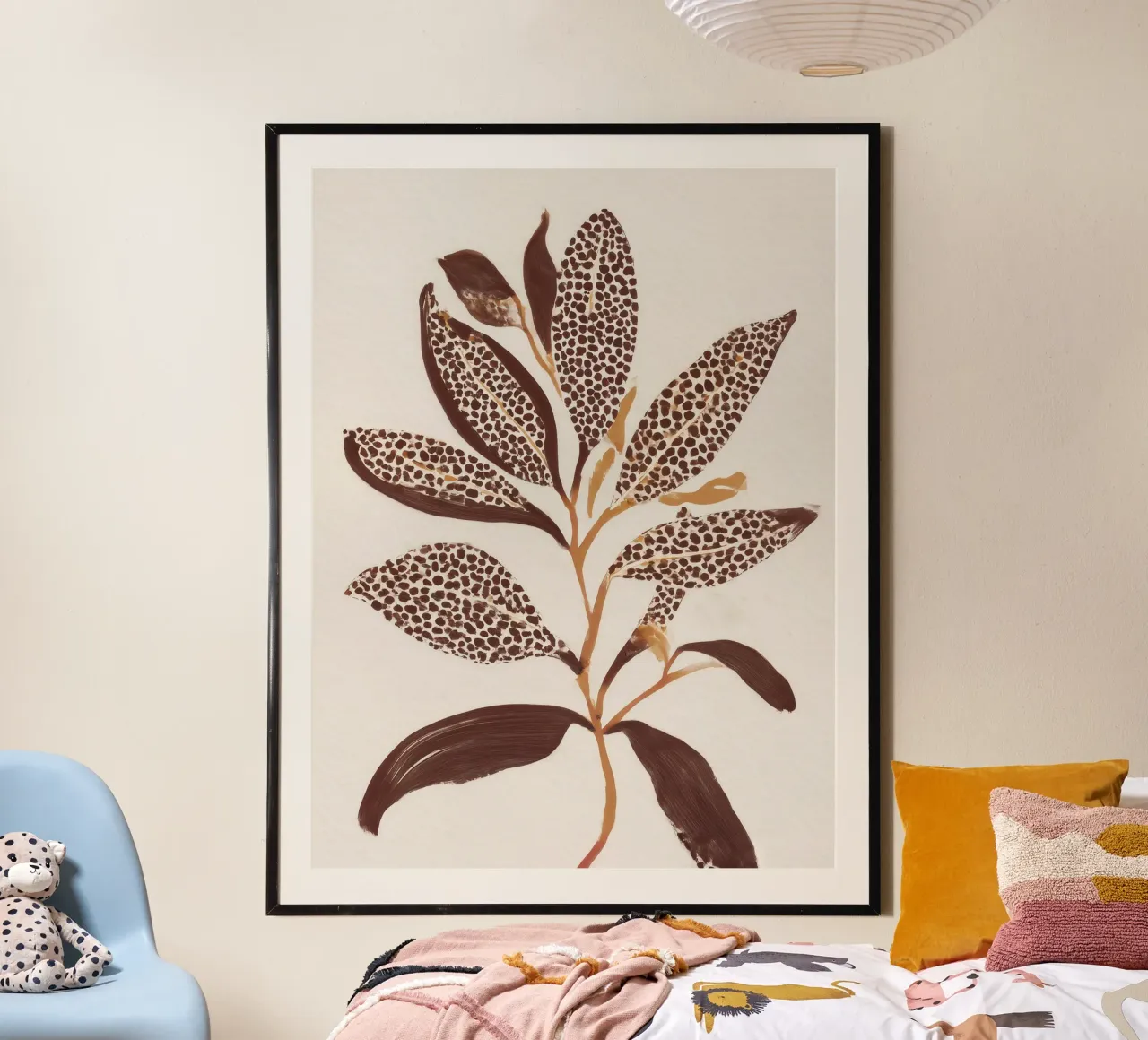 Foglie maculate poster con telaio in alluminio da Seed & Signal