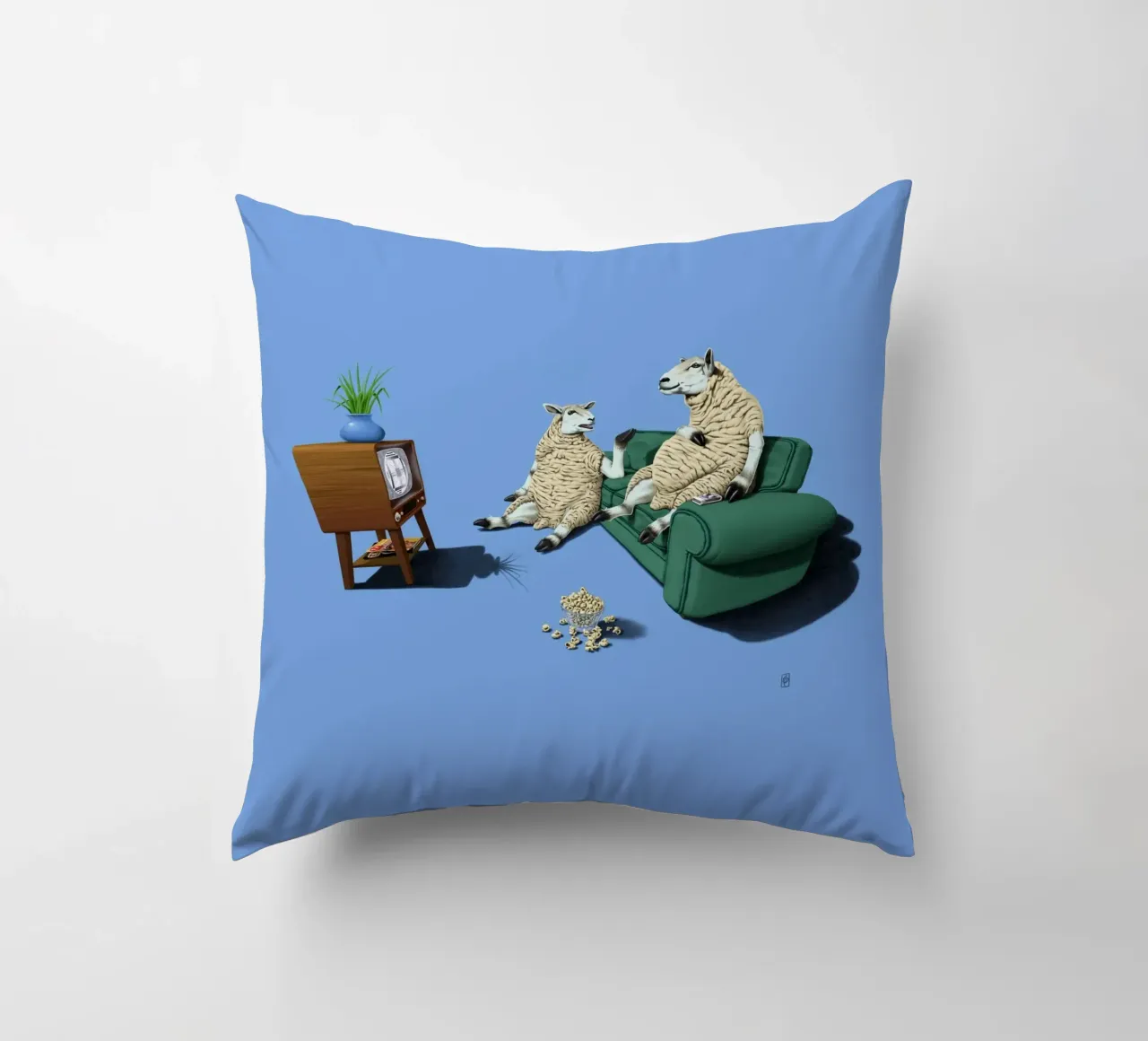 Sheep (Coloured) cuscino da Rob Art | Illustration