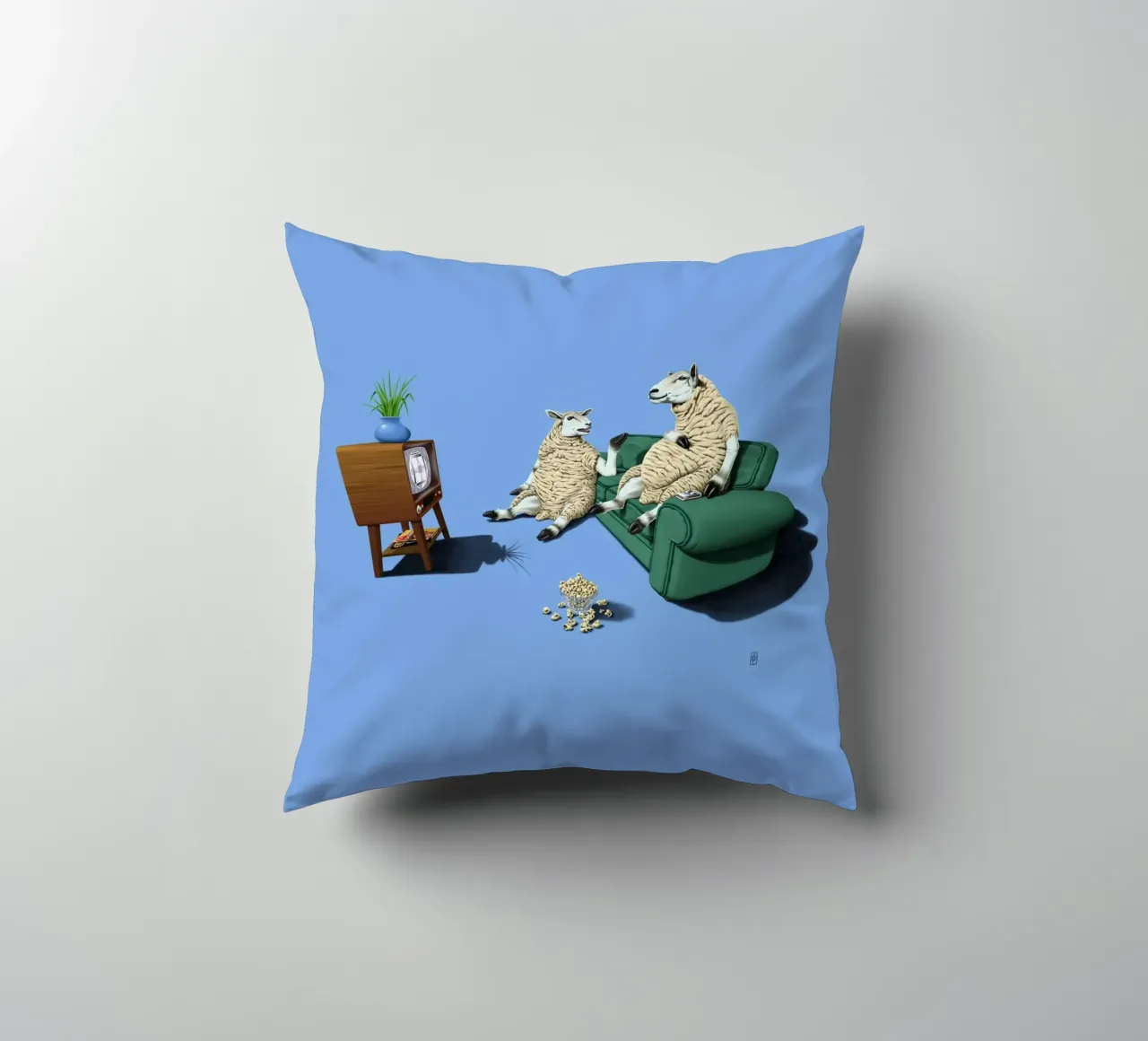 Sheep (Coloured) cuscino da Rob Art | Illustration