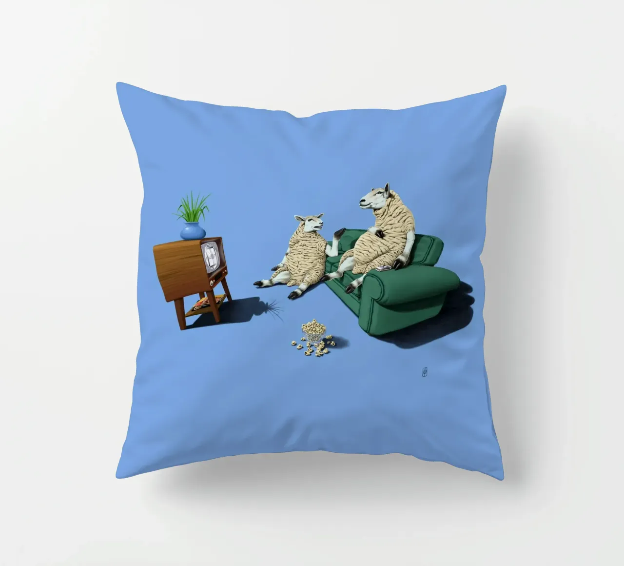 Sheep (Coloured) cuscino da Rob Art | Illustration