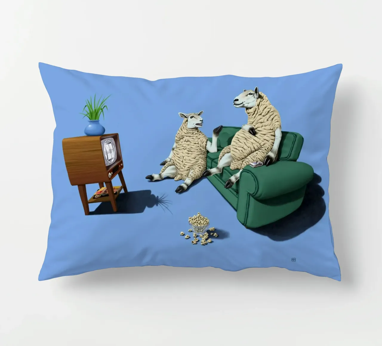 Sheep (Coloured) cuscino da Rob Art | Illustration