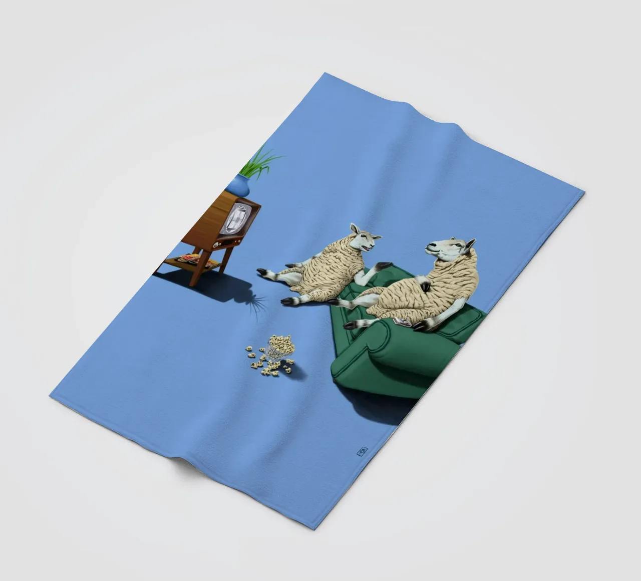 Sheep (Coloured) coperta in pile da Rob Art | Illustration