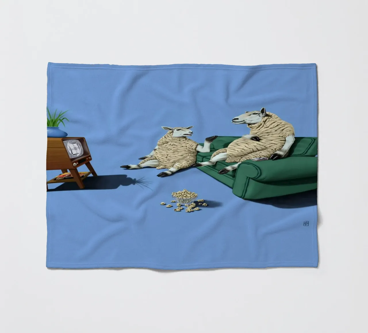 Sheep (Coloured) coperta in pile da Rob Art | Illustration