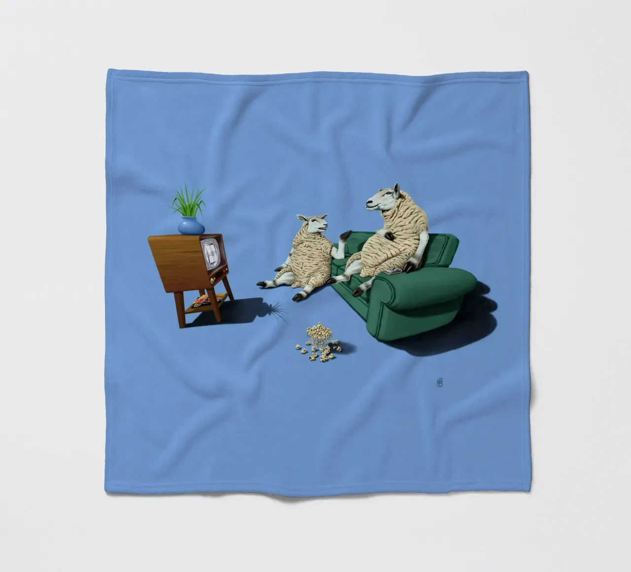 Sheep (Coloured) coperta in pile da Rob Art | Illustration