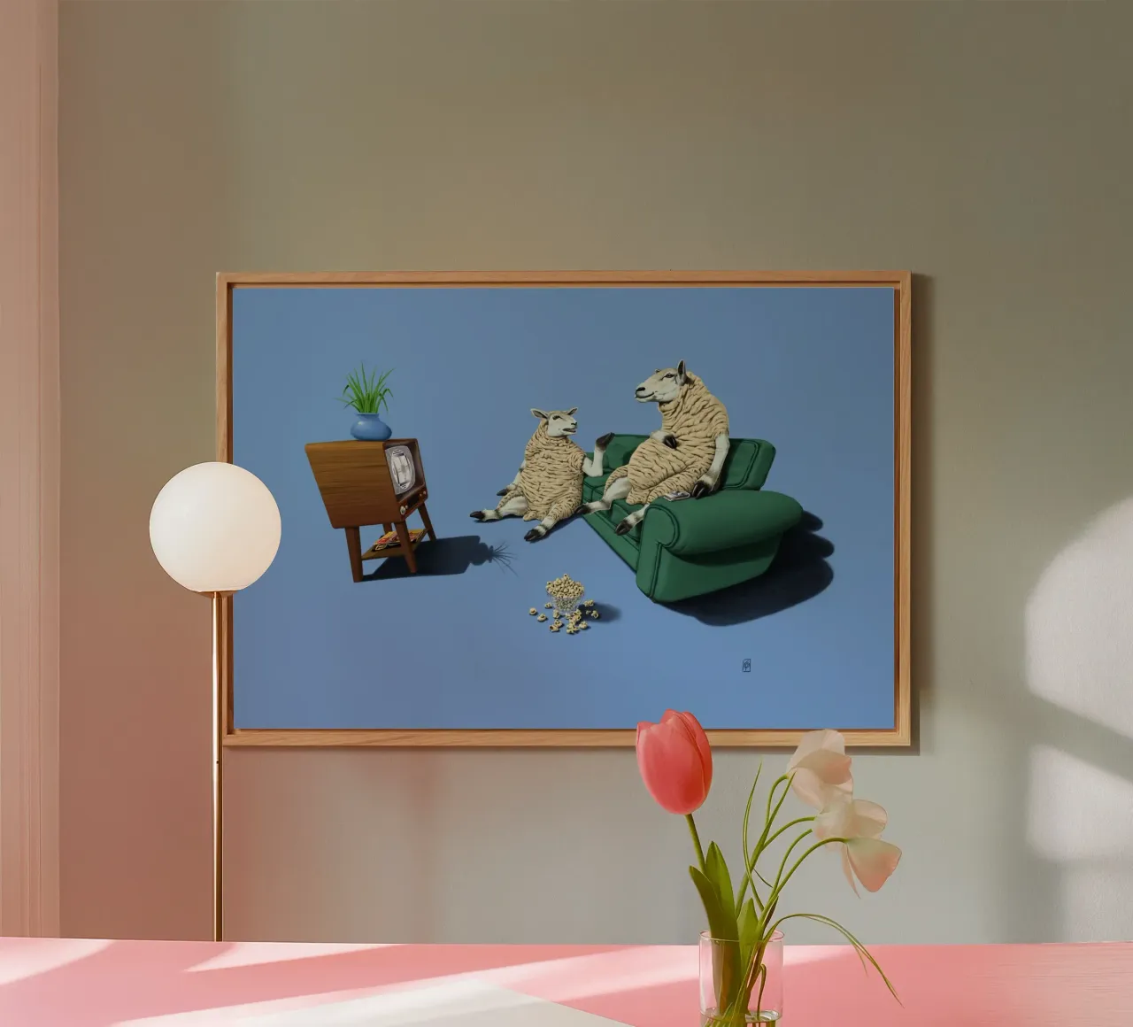 Sheep (Coloured) alluminio dibond da Rob Art | Illustration