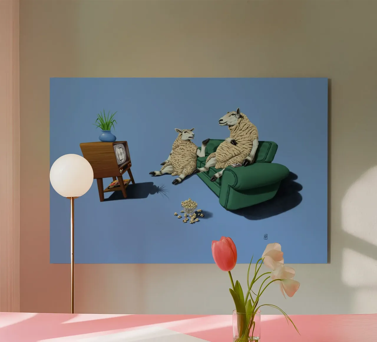 Sheep (Coloured) alluminio dibond da Rob Art | Illustration