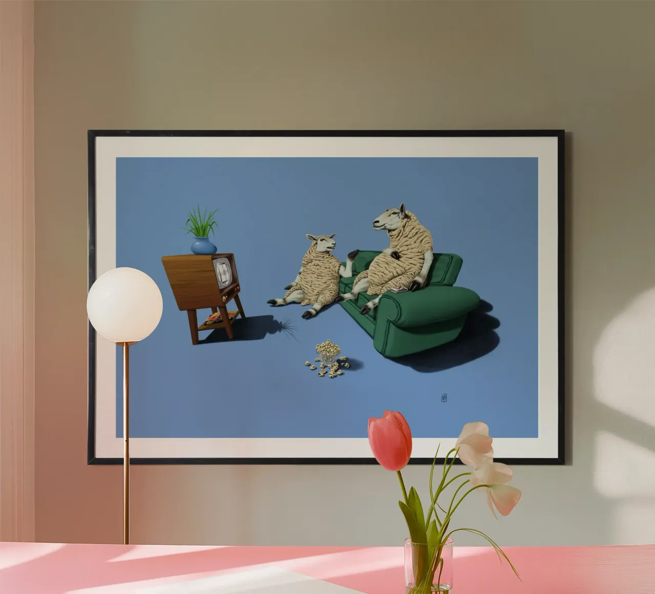Sheep (Coloured) carta hahnemühle da Rob Art | Illustration