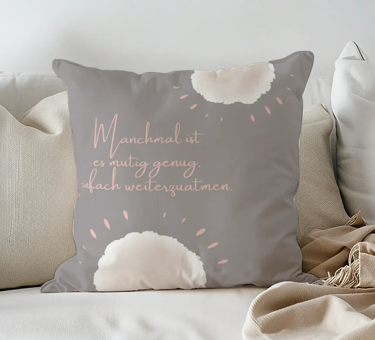 Manchmal ist es mutig... cuscino da AESTHETIC VIBES by Isabel