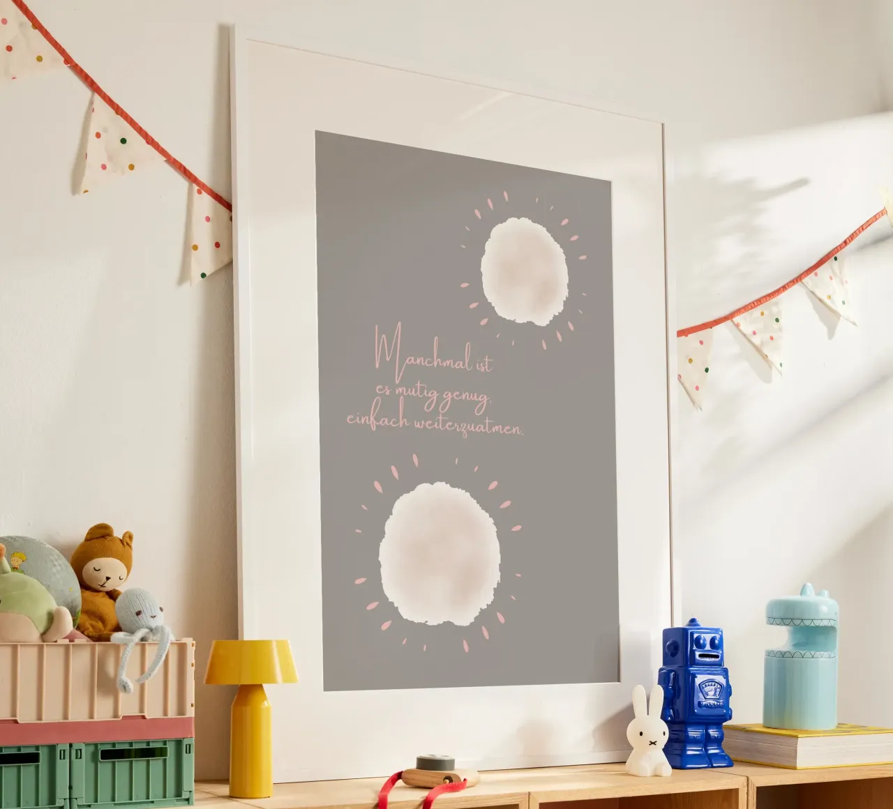 Manchmal ist es mutig... poster con telaio in plastica da AESTHETIC VIBES by Isabel