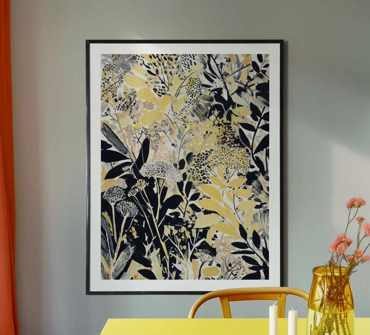 Sole velato poster con telaio in legno da Seed & Signal