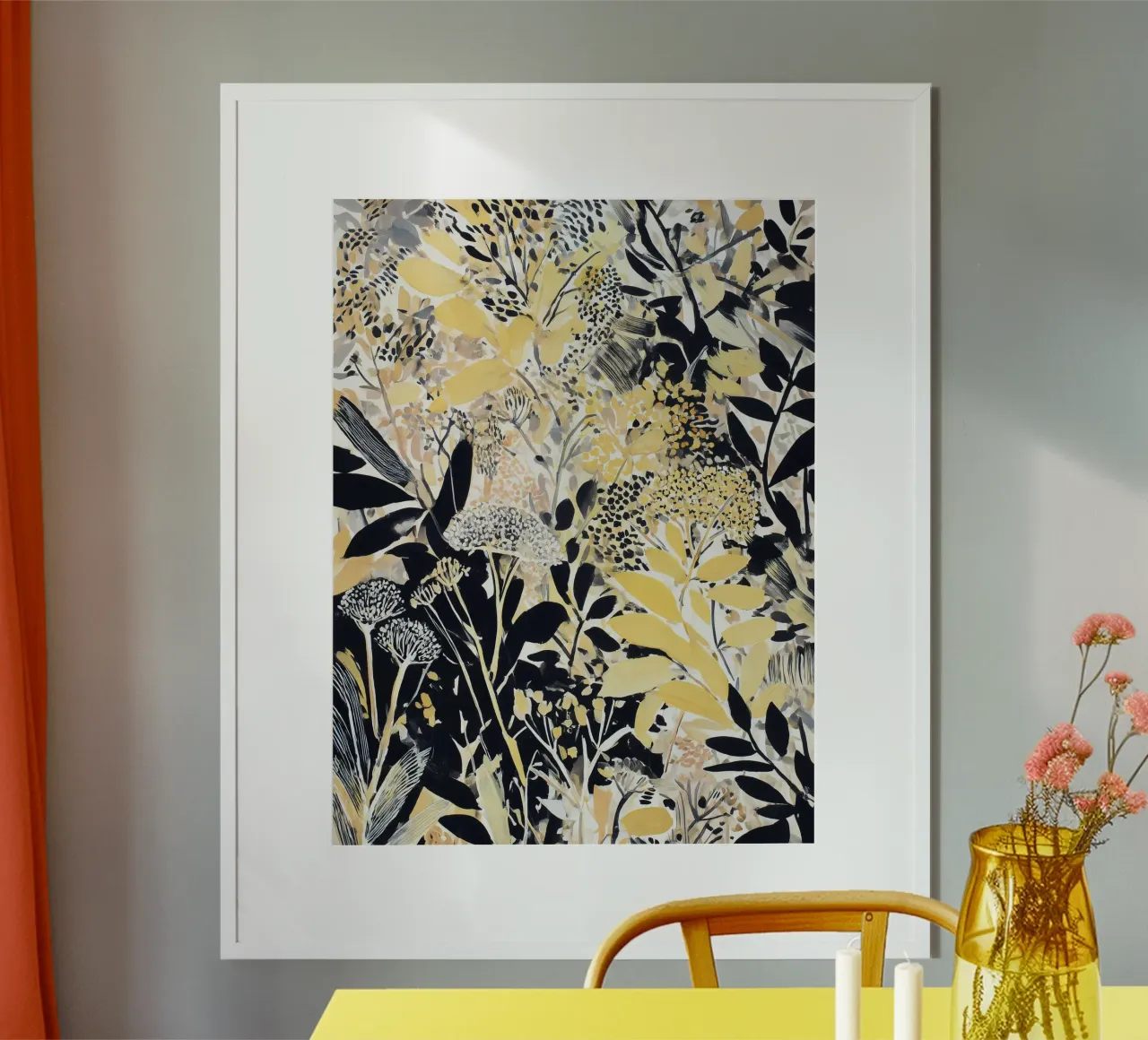 Sole velato poster con telaio in legno da Seed & Signal