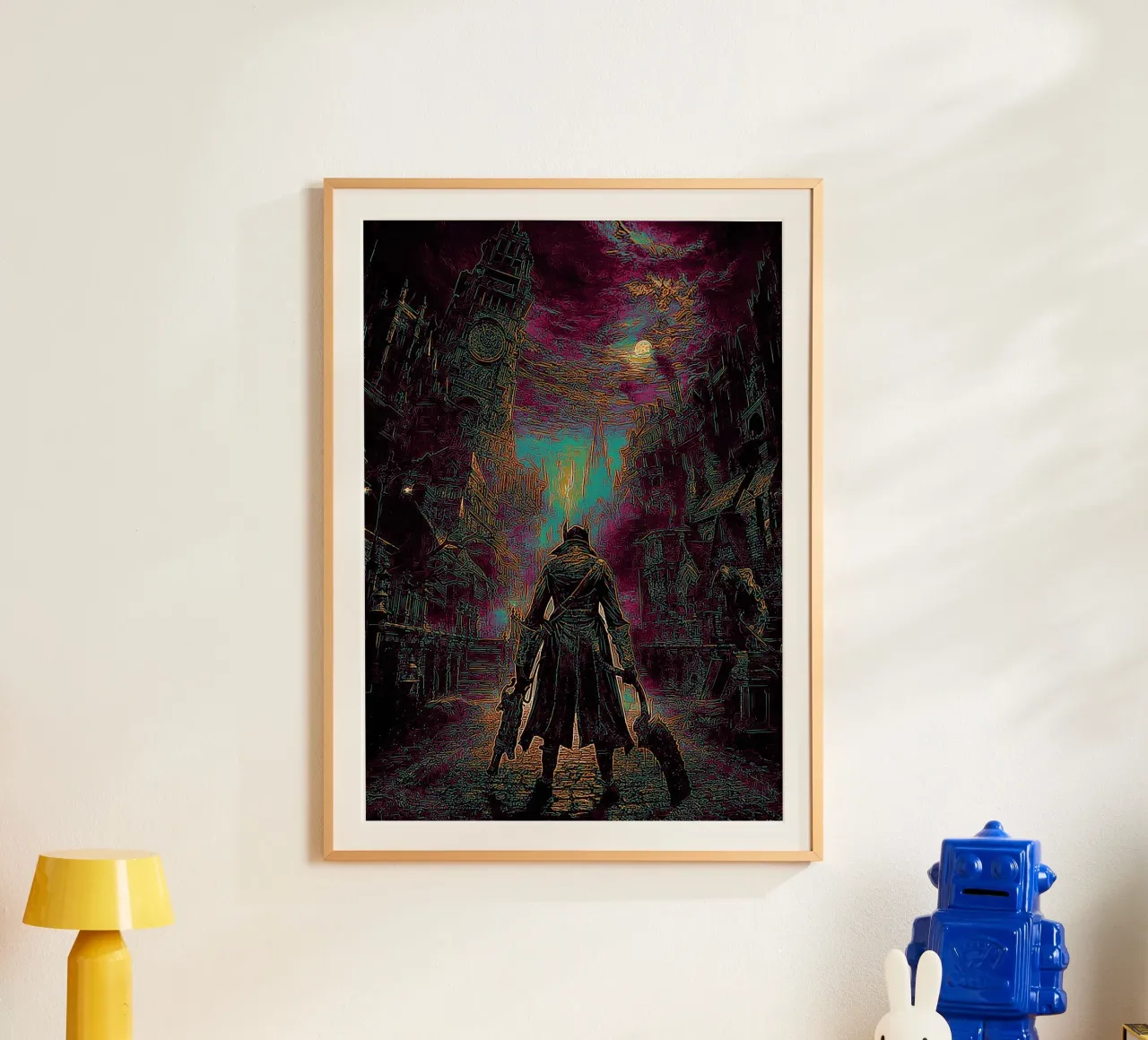 Bloodborne Dark Game poster con telaio in alluminio da Ad Nna Rock