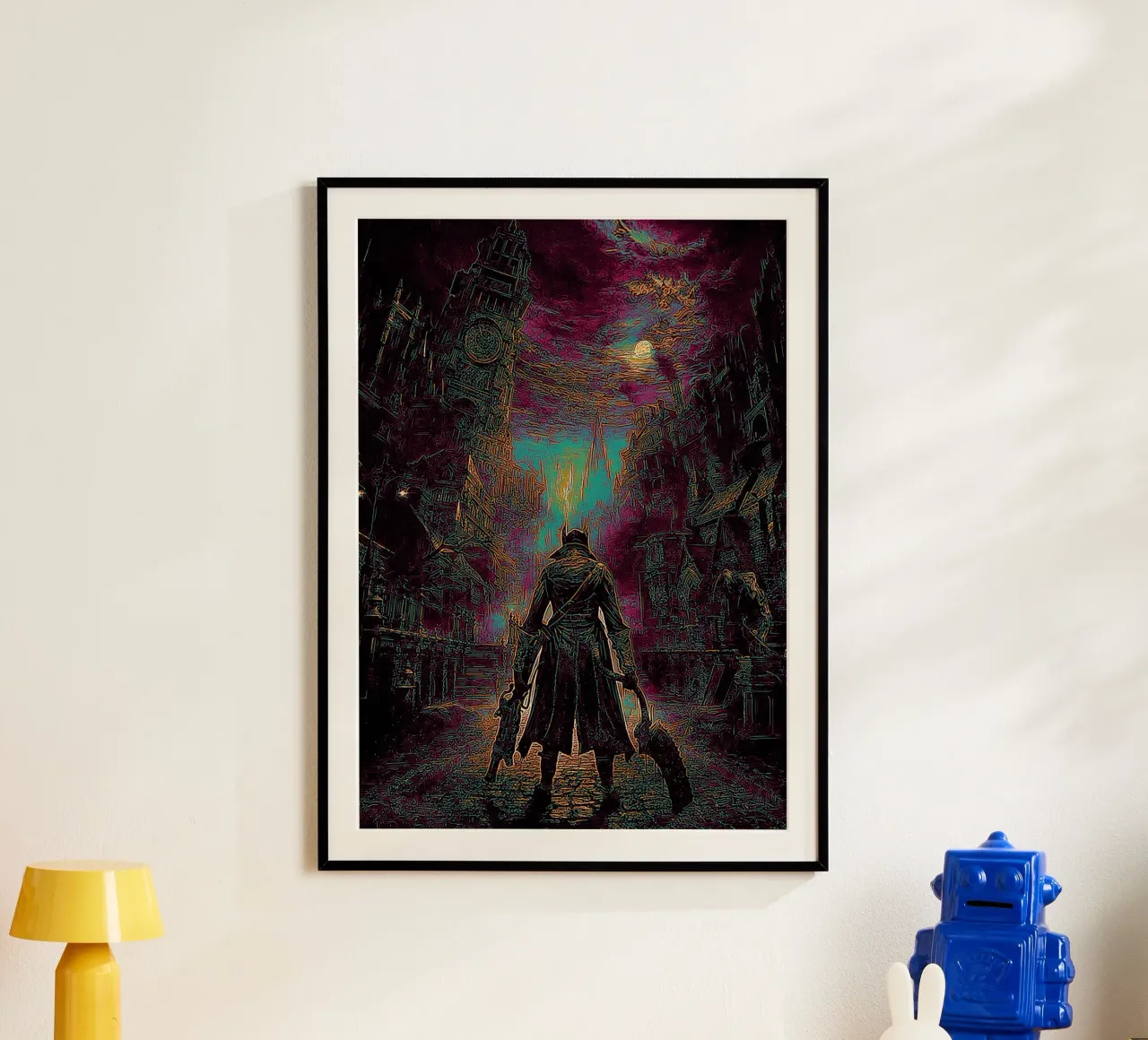 Bloodborne Dark Game poster con telaio in alluminio da Ad Nna Rock