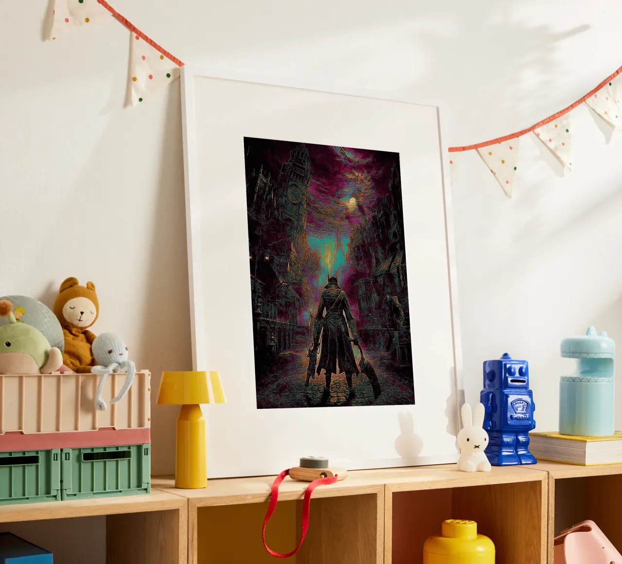 Bloodborne Dark Game poster con telaio in alluminio da Ad Nna Rock
