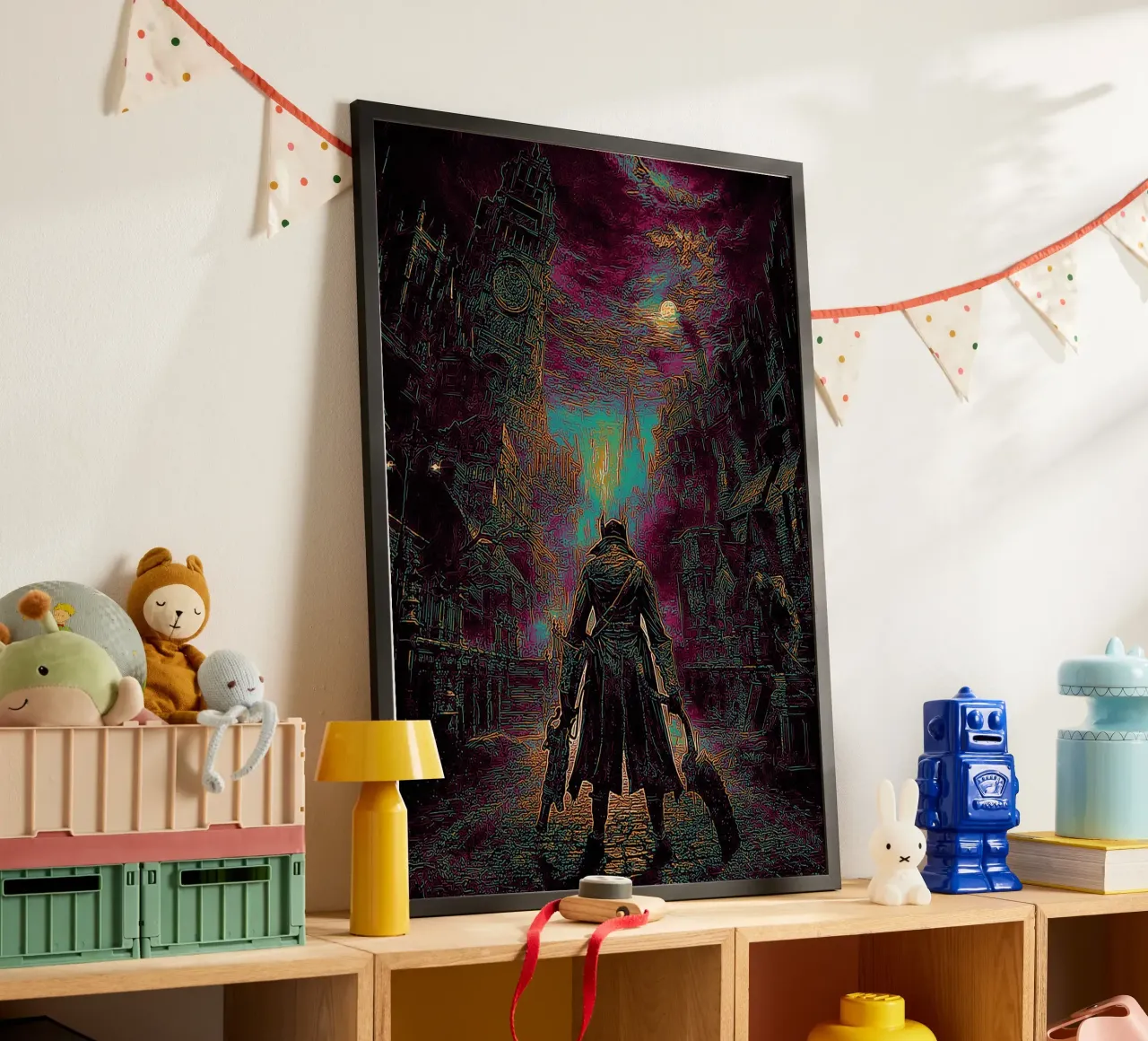 Bloodborne Dark Game poster con telaio in alluminio da Ad Nna Rock