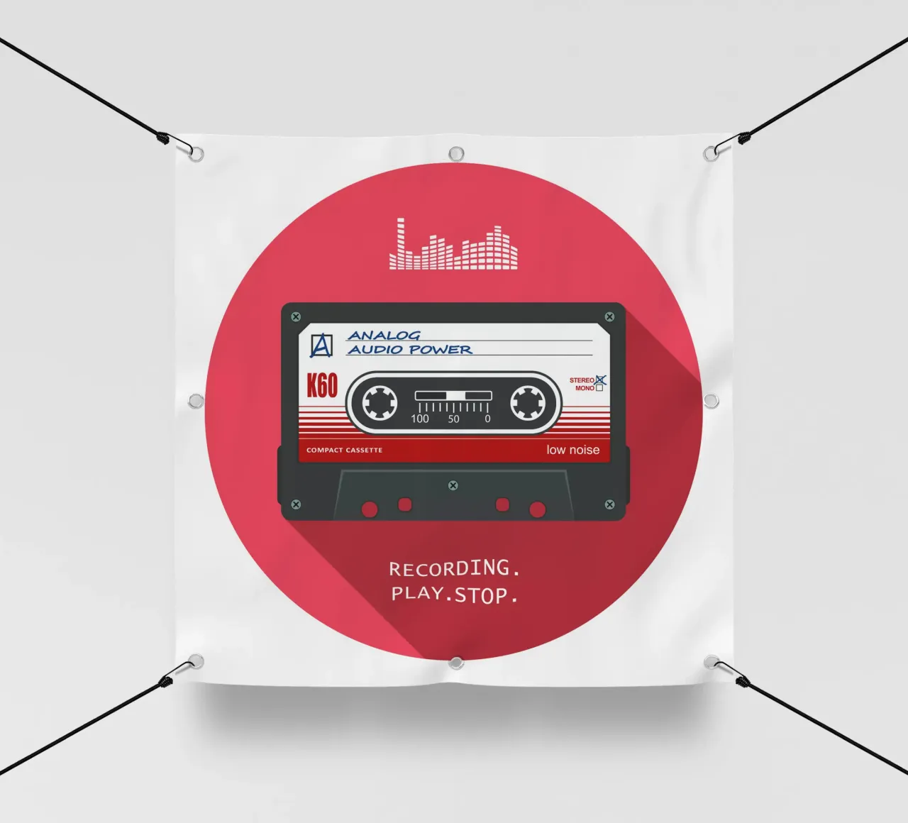 Cassetta - Alimentazione audio analogica telo in pvc da Black Sign Artwork