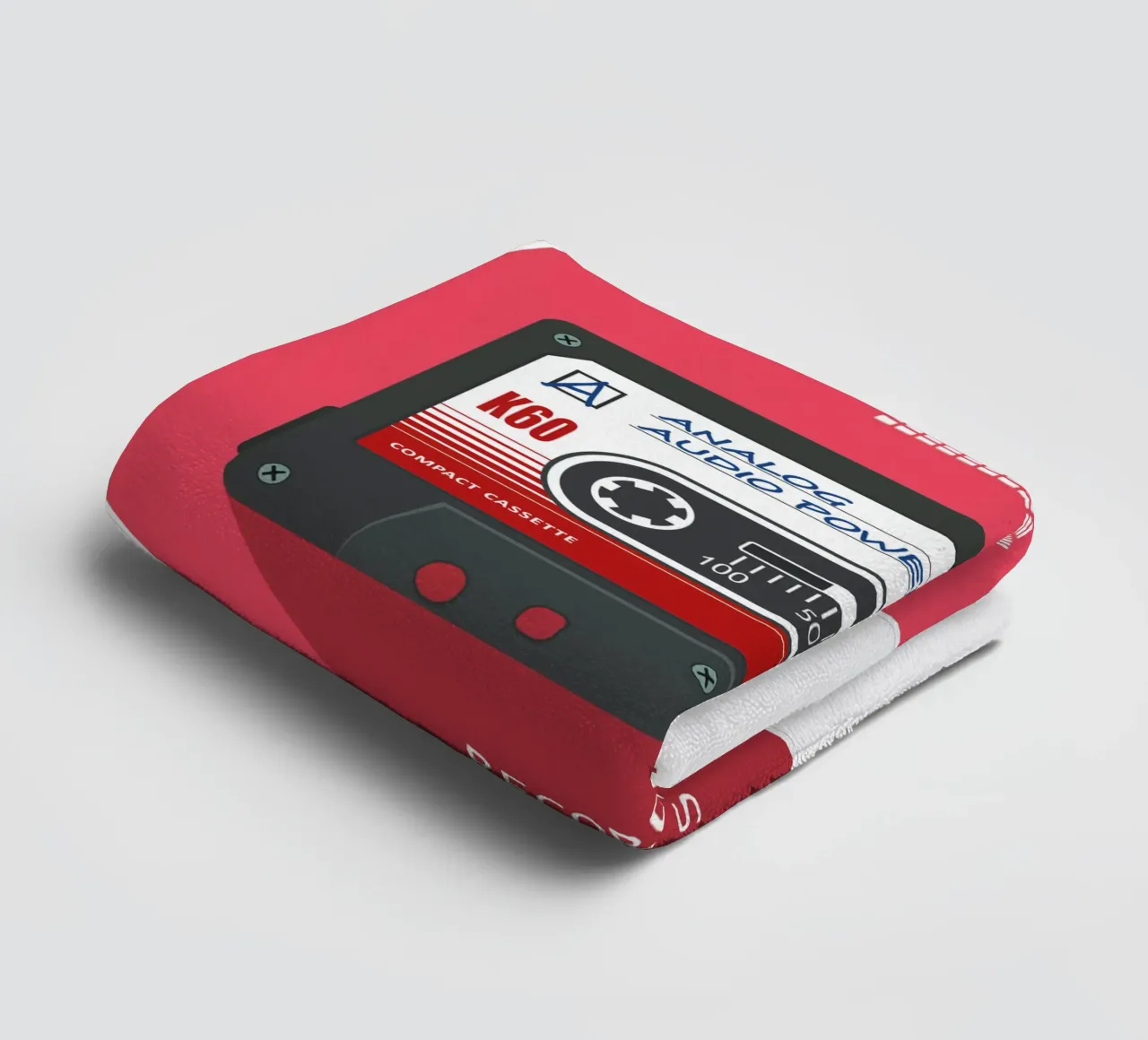 Cassetta - Alimentazione audio analogica asciugamano da bagno da Black Sign Artwork