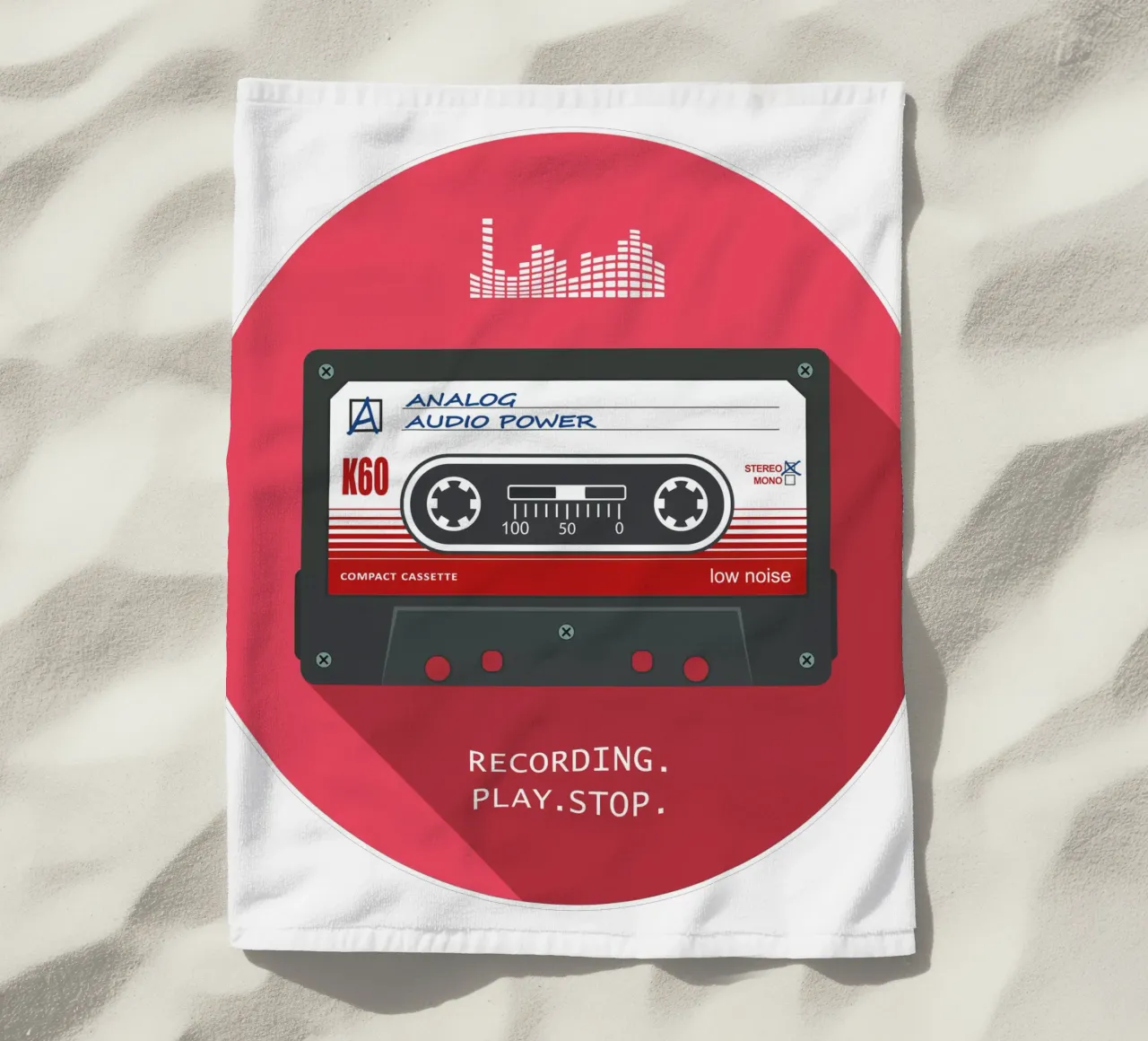 Cassetta - Alimentazione audio analogica telo mare da Black Sign Artwork