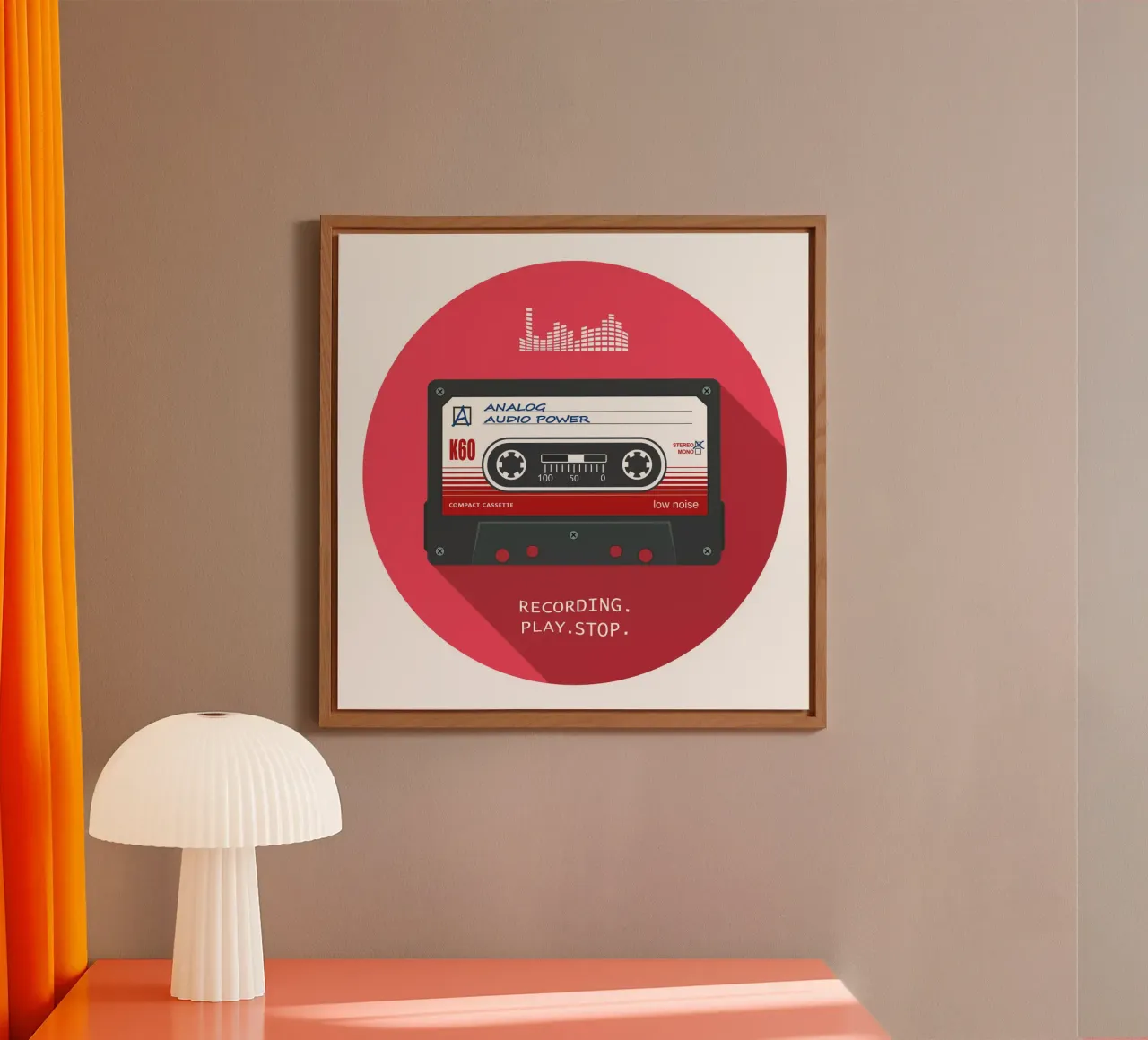 Cassetta - Alimentazione audio analogica alluminio dibond da Black Sign Artwork