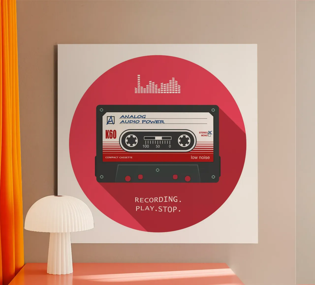 Cassetta - Alimentazione audio analogica alluminio dibond da Black Sign Artwork